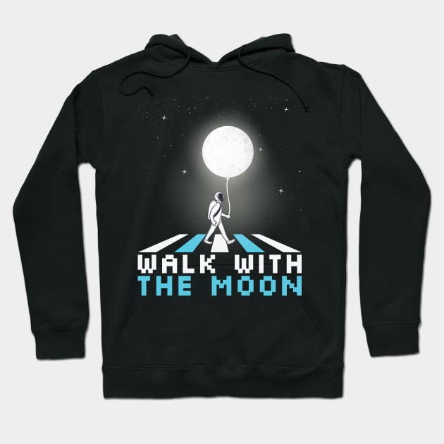 Astronaut Space: Walk With The Moon Hoodie by POD Anytime